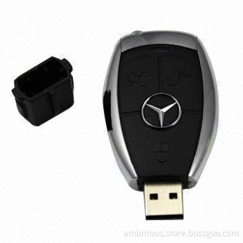 Benz Car Key-shaped USB Flash Drive, 64MB to 128GB Memory Capacity